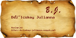 Bölcskey Julianna névjegykártya